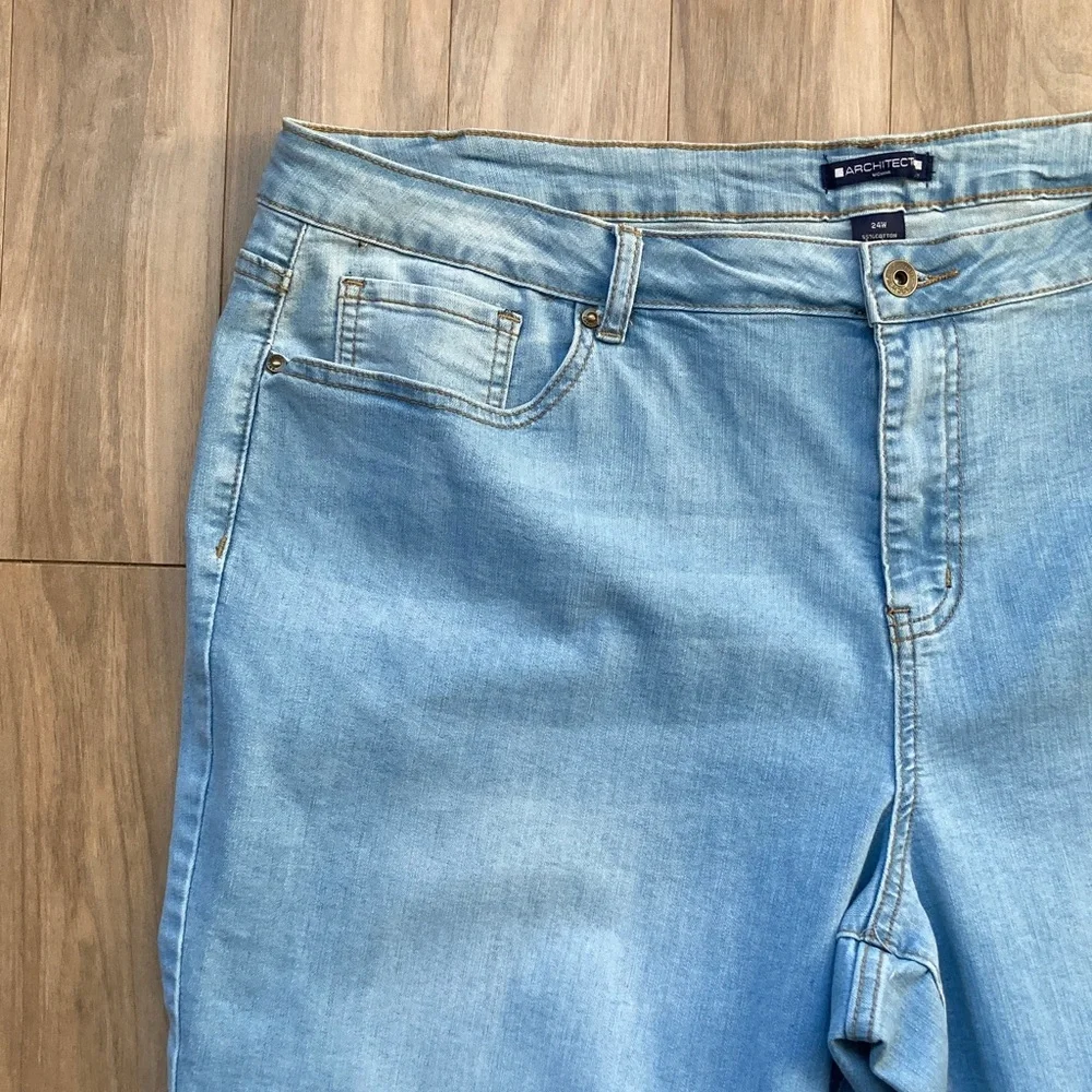 Architect Light wash cuffed Denim Jean Capri with stretch 24W - Picture 6 of 15